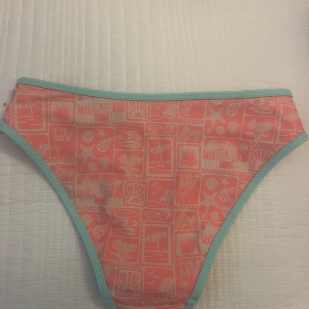 NWT Honey Swim Coral & Mint Bikini Bottoms! - Picture 3 of 3